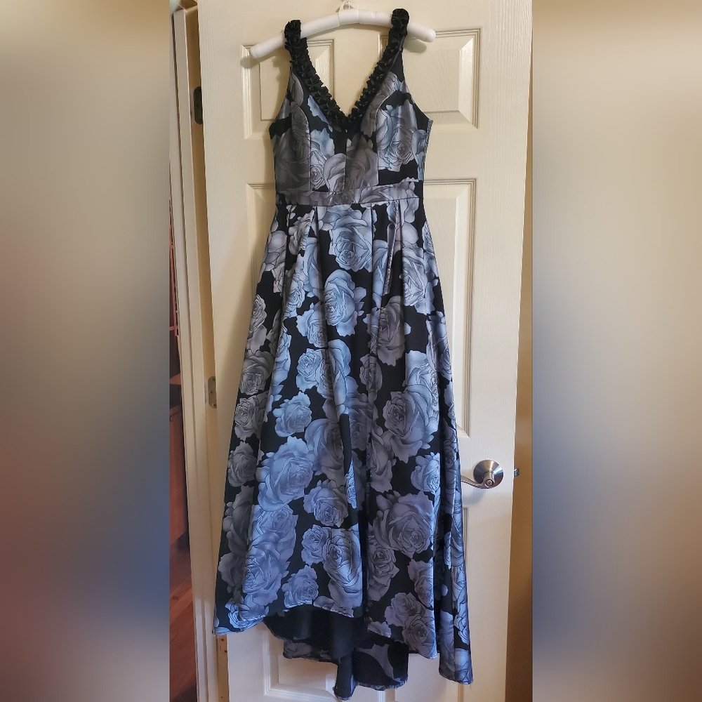 Light blue floral formal dress